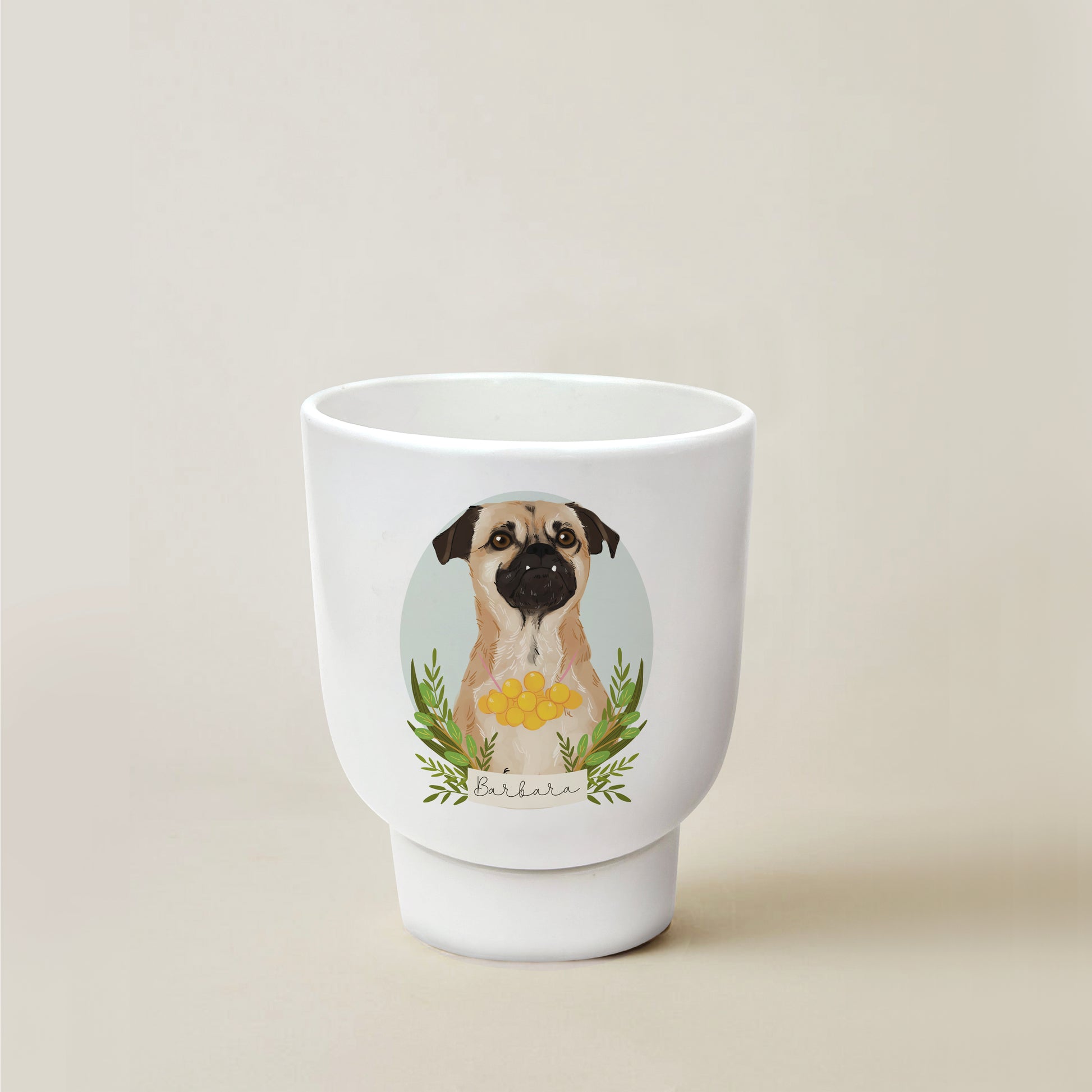 Each porcelain planter urn has been carefully crafted with the memory of your pet in mind. The base separates to enable you to either keep your ashes in the bottom compartment or alternatively it can be used for self watering system. This artistic style captures the sweetness of your pet and packages it up into a the perfect little portrait.